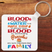 血は水より厚いがメープルシロップは キーホルダー (裏面)