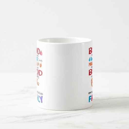 血は水より厚いがメープルシロップは コーヒーマグカップ (中央)