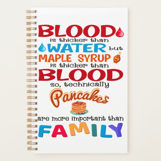 血は水より厚いがメープルシロップは プランナー手帳 (正面)