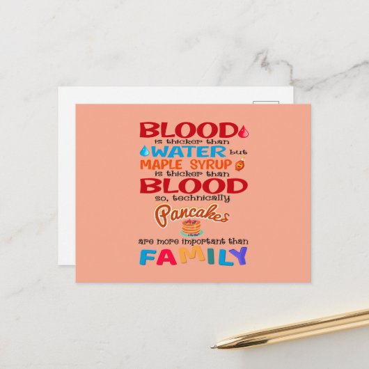 血は水より厚いがメープルシロップは ポストカード (正面/裏面インサイチュ)