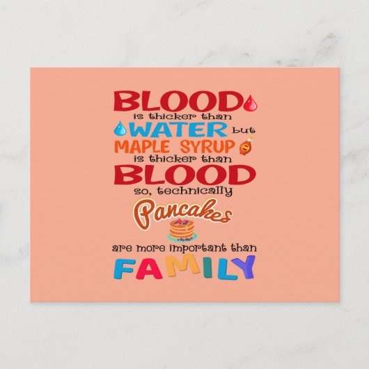 血は水より厚いがメープルシロップは ポストカード (正面)
