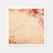 血まみれのヴィンテージ紙 ハロウィン ゴシックパーティー スタンダードカクテルナプキン (正面)