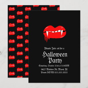 血まみれの唇ヴァンパイアハロウィンバースデーパーティー 招待状