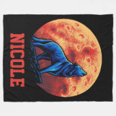 血まみれの狼 フリースブランケット (正面(横))