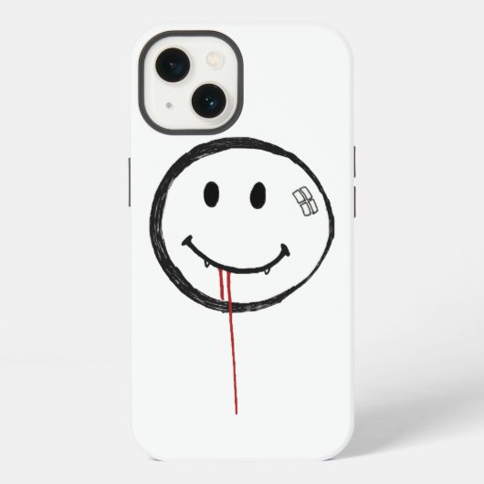 血まみれの笑顔の吸血鬼 iPhoneケース (裏面)