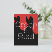 血まみれハロウィン 手描きフォント Creep it Real ポストカード (スタンド正面)