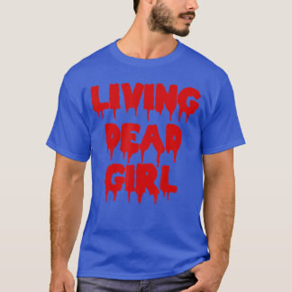 血まみれハロウィーンゾンビ映画生きている死んだ女の子フリーズ Tシャツ