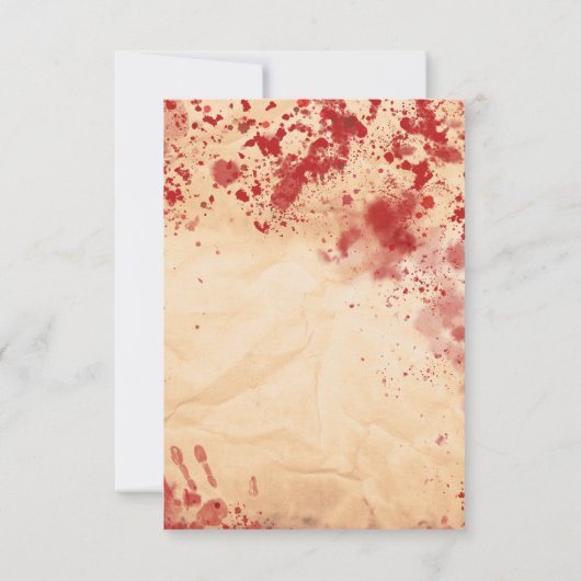 血みどろのヴィンテージ紙 ハロウィン ゴシック RSVP 返信 (裏面)