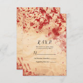 血みどろのヴィンテージ紙 ハロウィン ゴシック RSVP 返信 (正面/裏面)