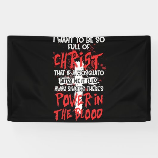 血を信ずるクリスチャンには力がある 横断幕 (横)