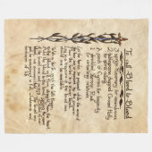 血を吐く フリースブランケット (正面(横))