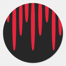 血を滴らせるステッカー（黒と赤） ラウンドシール