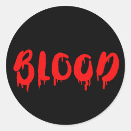 血を滴らせるバンパイアのハロウィンラベル ラウンドシール