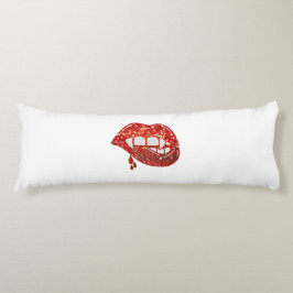 血を滴らせるフェイクグリッターの吸血鬼の唇 ボディピロー