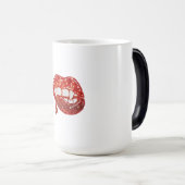 血を滴らせるフェイクグリッターの吸血鬼の唇 モーフィングマグカップ (正面右)