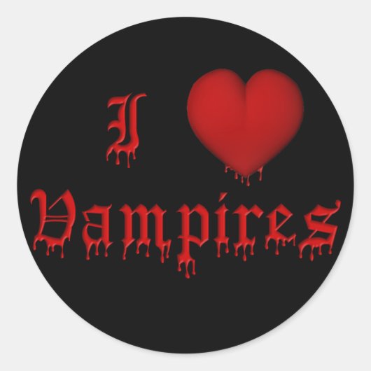 血を滴らせるKRWI Love Vampires ラウンドシール (正面)
