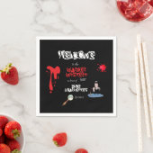 血エレガント殺人謎ディナーパーティーおもしろい スタンダードカクテルナプキン (インサイチュ)