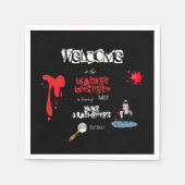 血エレガント殺人謎ディナーパーティーおもしろい スタンダードカクテルナプキン (正面)