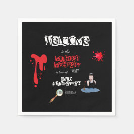 血エレガント殺人謎ディナーパーティーおもしろい スタンダードカクテルナプキン