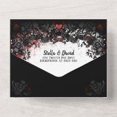 血エレガント(ばちゃばちゃ)跳ねる結婚ハロウィン オールインワン招待状 (裏面)