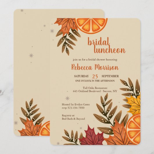 血オレンジと紅葉 招待状 (正面/裏面)