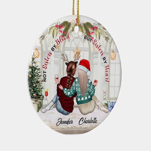 血カスタム流姉妹ではなくハートによる姉妹 セラミックオーナメント (右)