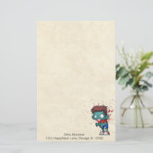 血カッコいい付きゾンビ絵を描（ばちゃばちゃ）跳ねる 便箋 (スタンド正面)