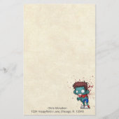 血カッコいい付きゾンビ絵を描（ばちゃばちゃ）跳ねる 便箋 (正面)