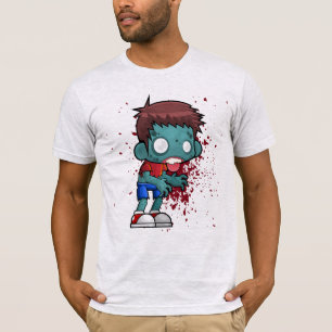 血カッコいい付きゾンビ絵を描(ばちゃばちゃ)跳ねる Tシャツ