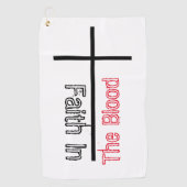 血キリスト教の十字架信仰 ゴルフタオル (正面)