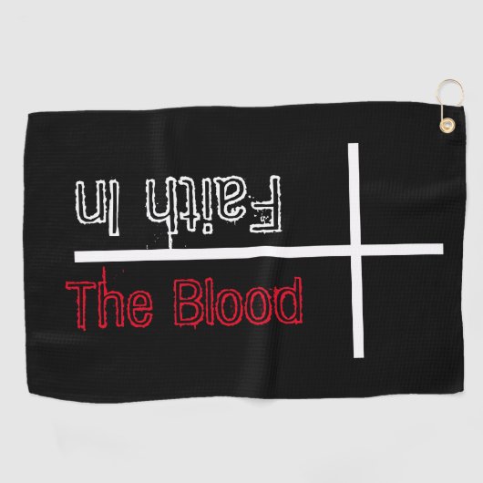 血キリスト教の十字架信仰 ゴルフタオル (横)