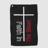 血キリスト教の十字架信仰 ゴルフタオル (正面)