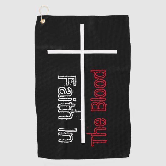 血キリスト教の十字架信仰 ゴルフタオル (正面)