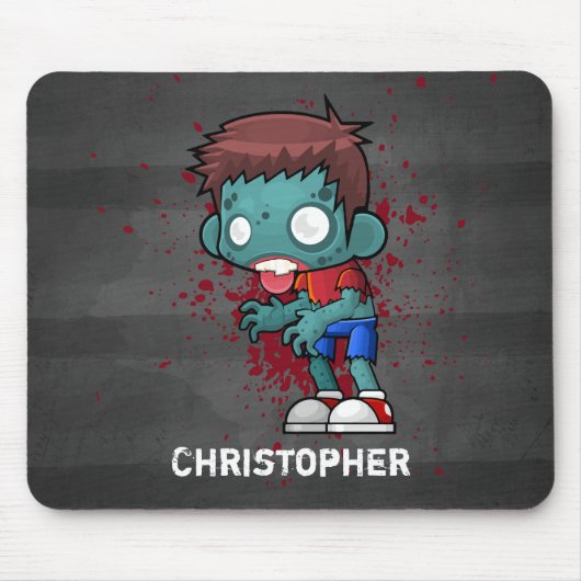 血クール付きゾンビ絵を描(ばちゃばちゃ)跳ねる マウスパッド (正面)