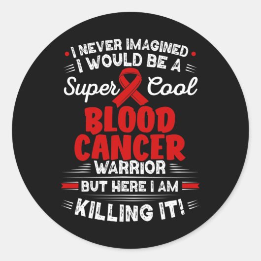 血クール癌戦士の血液がん認識度 ラウンドシール (正面)