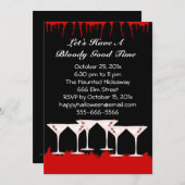 血グッドタイムハロウィーン招待状 招待状 (正面/裏面)