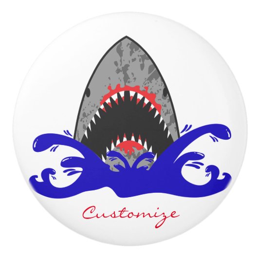 血シャークジョーズサンダーコーブ セラミックノブ (正面)