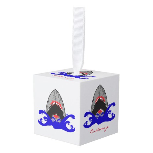 血シャークジョーズThunder_Cove キューブオーナメント (正面アングル)