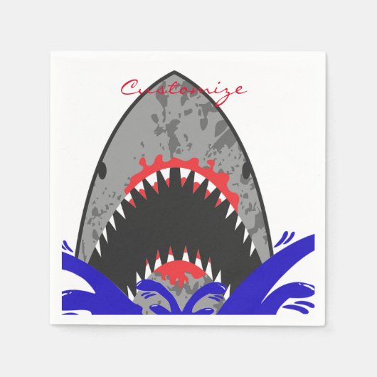 血シャークジョーズThunder_Cove スタンダードカクテルナプキン (正面)