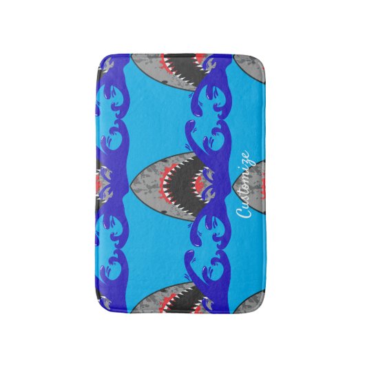 血シャークジョーズThunder_Cove バスマット (正面縦)