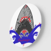 血シャークジョーズThunder_Cove ラージ壁時計 (傾斜)