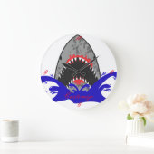 血シャークジョーズThunder_Cove ラージ壁時計 (ホーム)