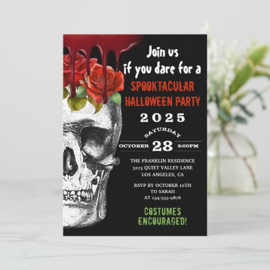 血スカルバラ大人ハロウィーンの衣装パーティー 招待状 (スタンド正面)