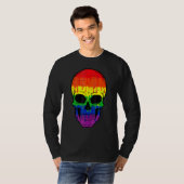 血スカルlgbtゲイプライド衣装簡単ハロウィーン tシャツ (正面フル)