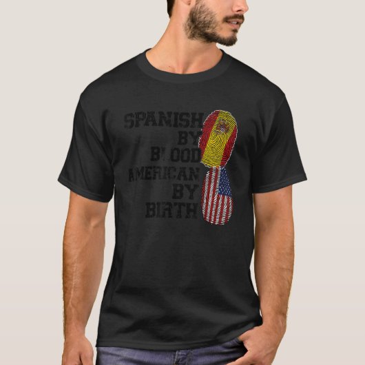 血スペインののアメリカ人による誕生スペインの Tシャツ (正面)