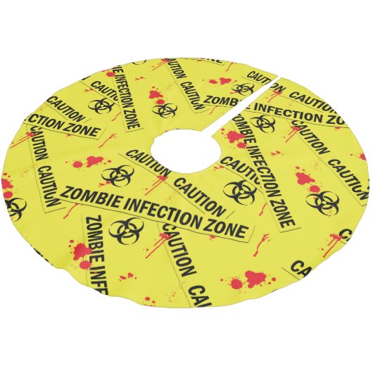 血ゾンビ生物学的災害［有害物質］警告ズオ保ウホラー ブラッシュドポリエステルツリースカート (アングル)