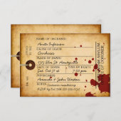 血トーラベルハロウィーンアンティークグランジ亡命 招待状 (正面/裏面)