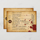 血トーラベルハロウィーンアンティークグランジ亡命 招待状 (正面/裏面)