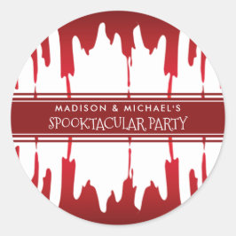 血ドリップスハロウィンレッド怖 ラウンドシール