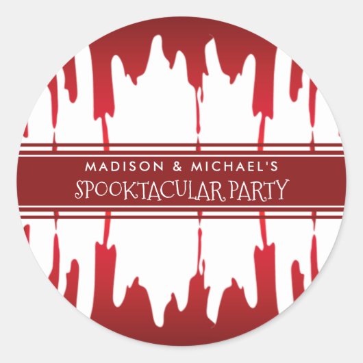 血ドリップスハロウィンレッド怖 ラウンドシール (正面)